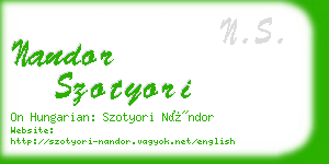 nandor szotyori business card